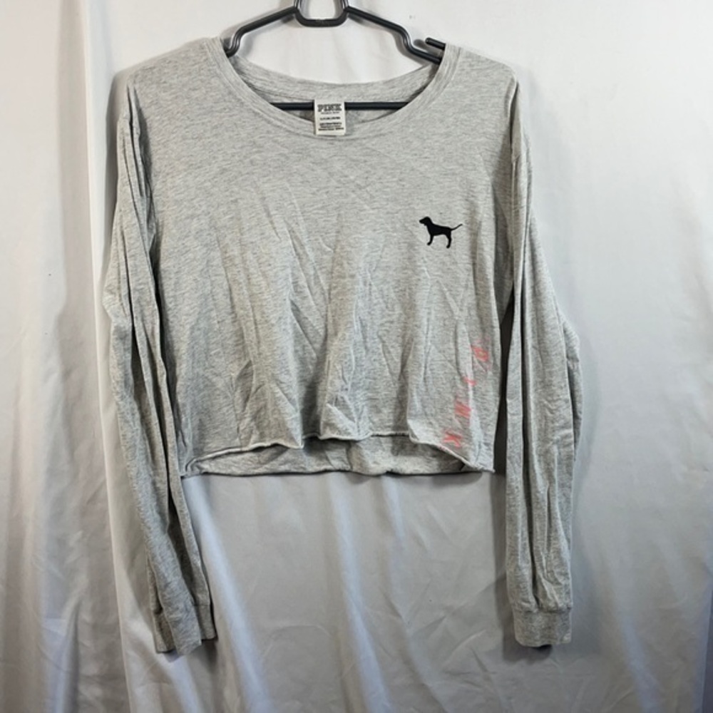 Pink Victoria's Secret Women's Long Sleeve Crop Shirt Size Small